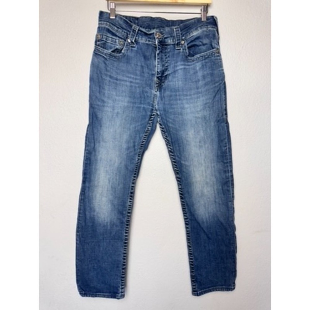 True Religion Rocco Denim Jeans Men Size 34 Y2K Workwear Faded Biker Streetwear